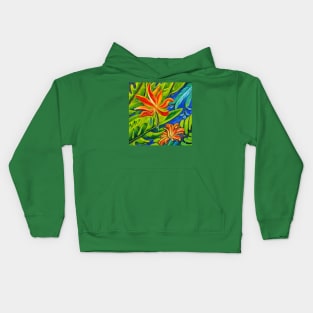 Tropical Flowers One Kids Hoodie